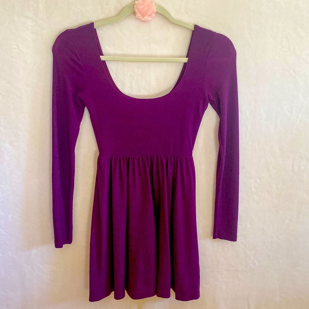Free People Mini Baby Doll Dress / Tunic, Sparkly Purple, Small/Medium